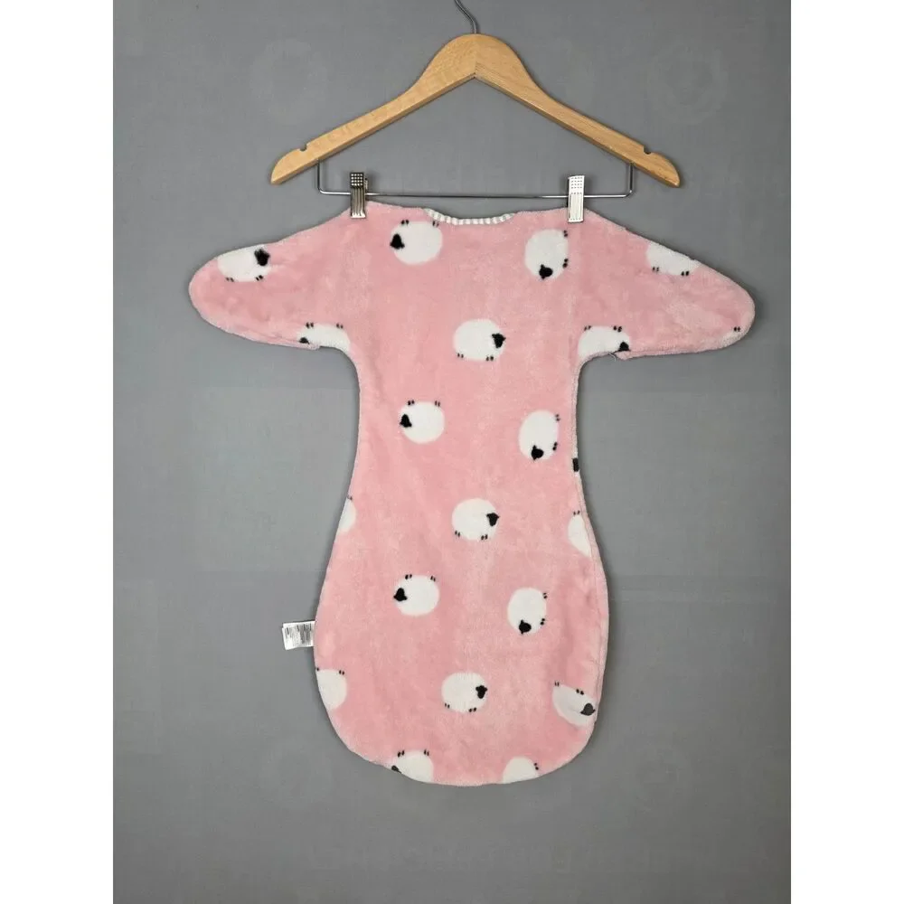 ZigJoy Infant Baby Sleep Sack 3-6 Mth Pink Sheep Fuzzy Swaddle Blanket Bag
